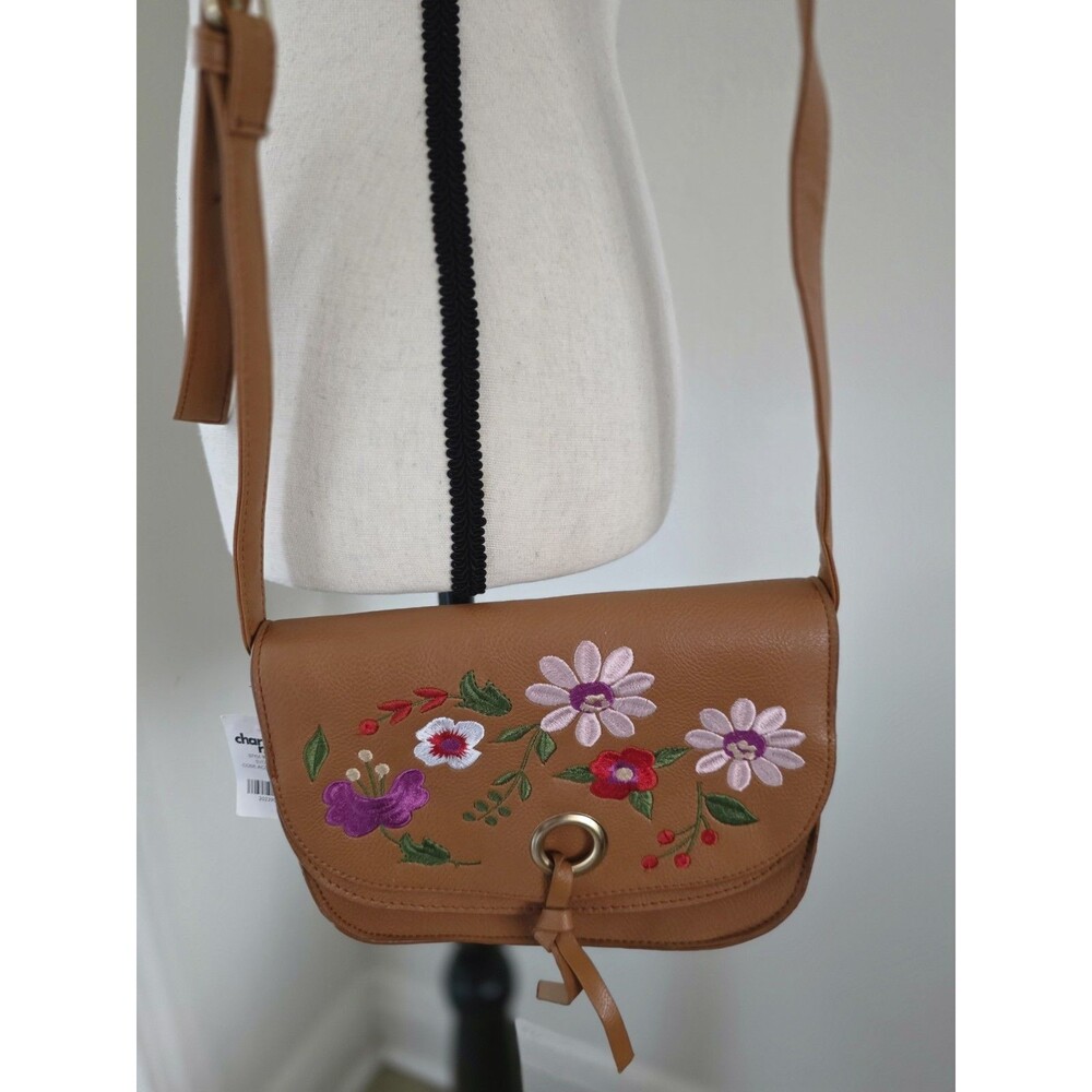 Brand New CHARLOTTE RUSS Floral Embroidery CROSSBODY Bag BoHo Festival Purse NwT